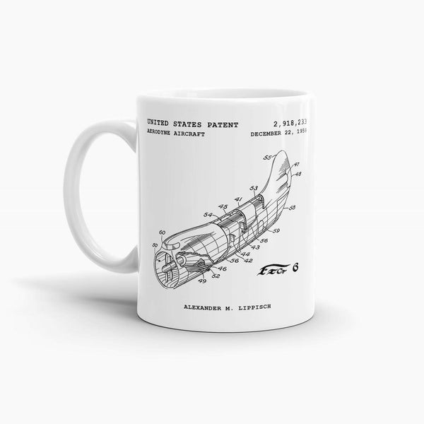 Aerodyne Test Aircraft Patent Coffee Mug; Patent Artwork