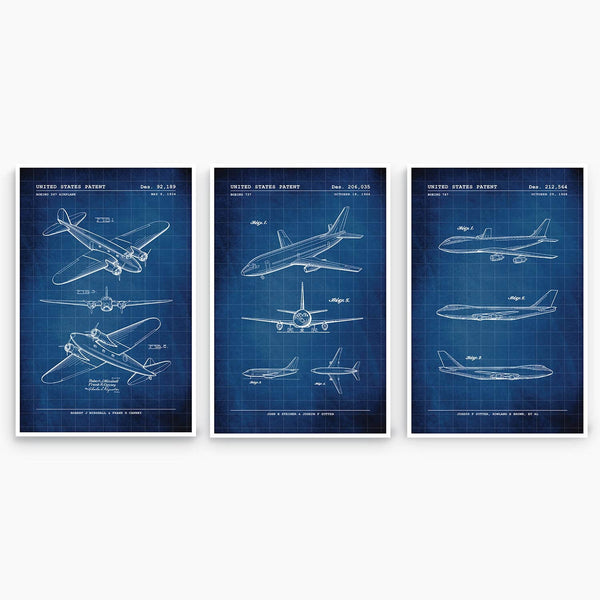Boeing Aircraft Patent Poster Collection; Patent Artwork
