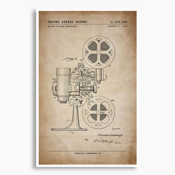 Film Projector Artwork Poster; SnooozeWorks | Patent Patent