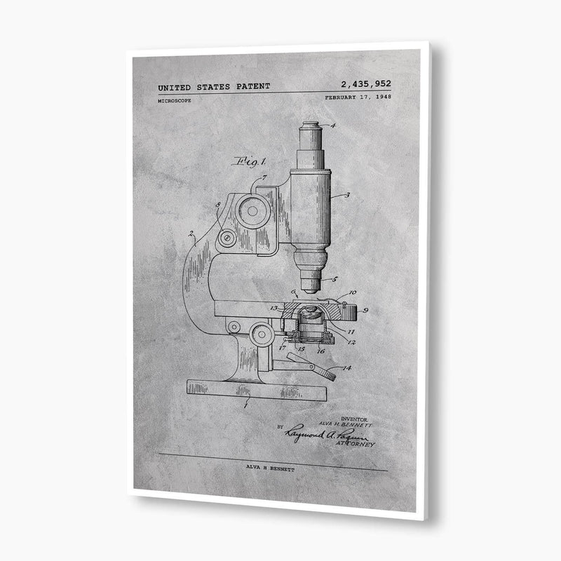 Microscope Patent Poster; Patent Artwork