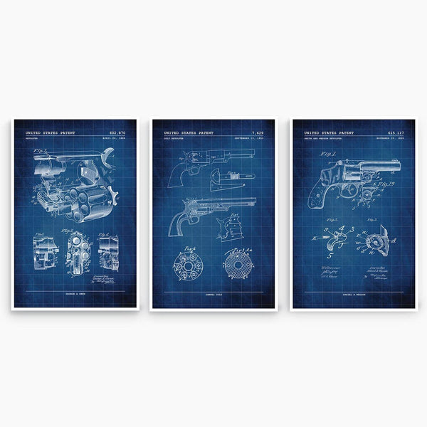 Revolver Patent Poster Collection; Patent Artwork