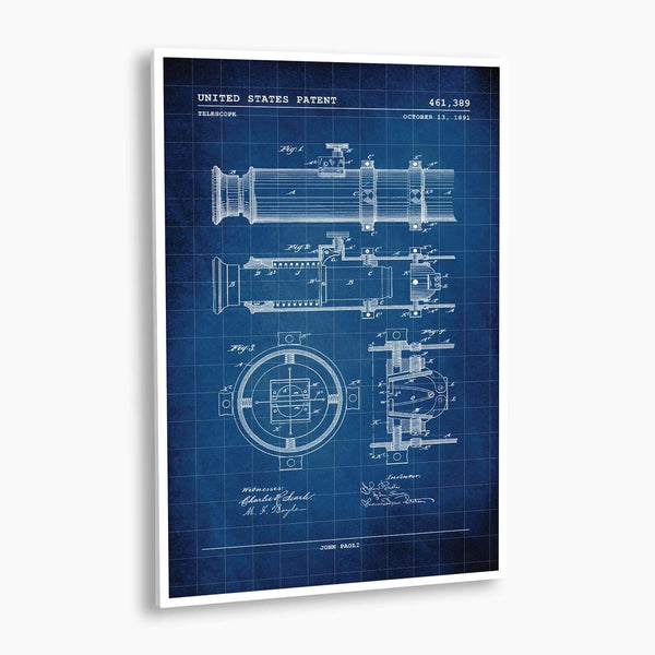 Telescope Patent Poster; Patent Artwork