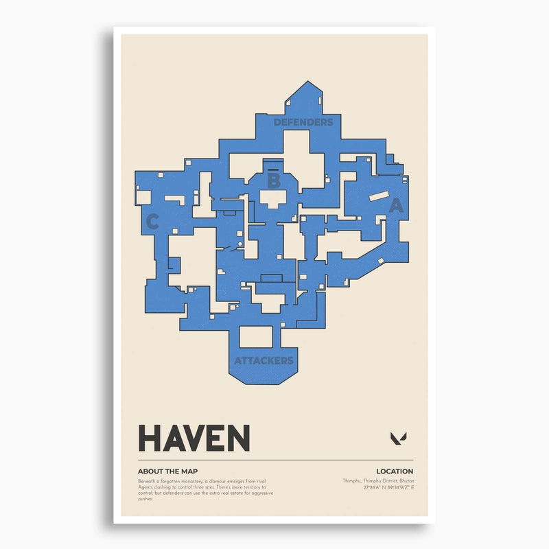 Valorant - Haven Map Poster; Gaming Poster