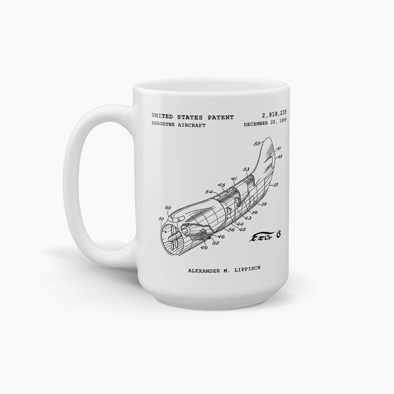 Aerodyne Test Aircraft Patent Coffee Mug; Patent Artwork