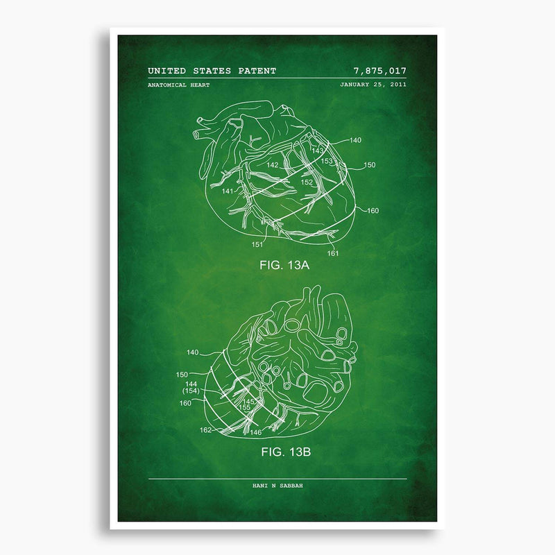 Anatomical Heart Patent Poster; Patent Artwork