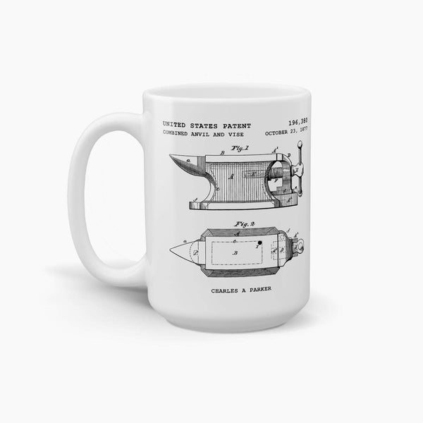 Anvil and Vise Patent Coffee Mug; Occupation Drinkware