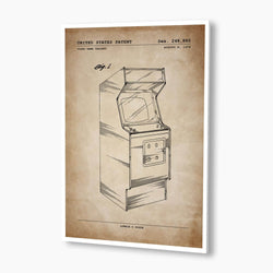 Arcade Gaming Cabinet Patent Poster; Patent Artwork