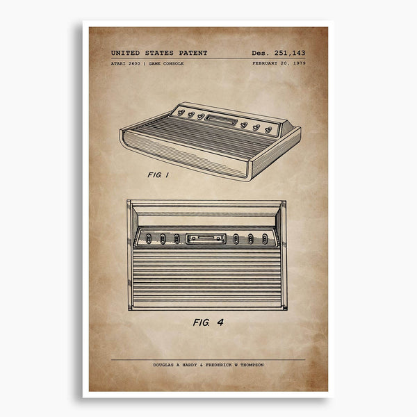Atari 2600 Game Console Patent Poster; Patent Artwork