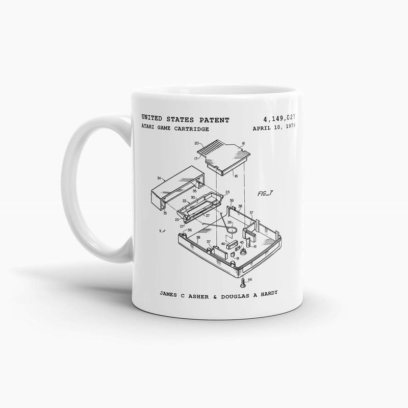 Atari 2600 Game Cartridge Patent Coffee Mug; Gaming Drinkware