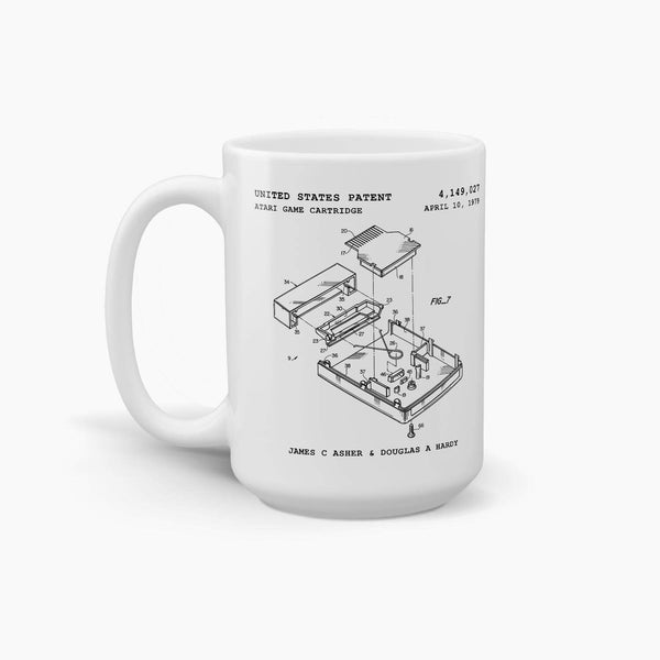 Atari 2600 Game Cartridge Patent Coffee Mug; Gaming Drinkware