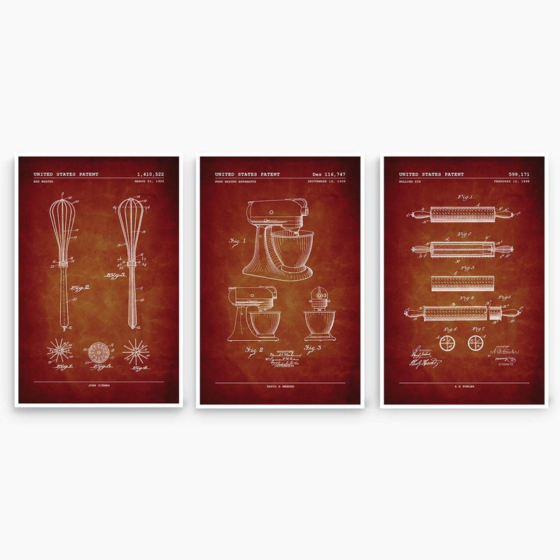 Baking Patent Poster Collection; Patent Artwork