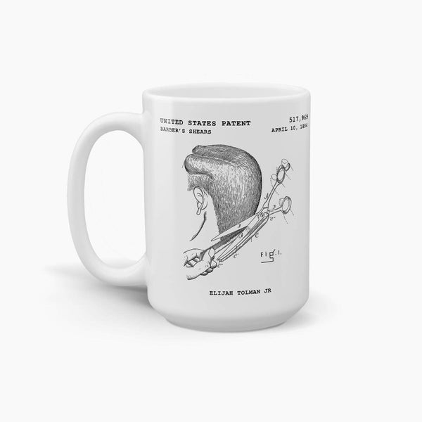 Barber's Shears Patent Coffee Mug; Barbershop Drinkware