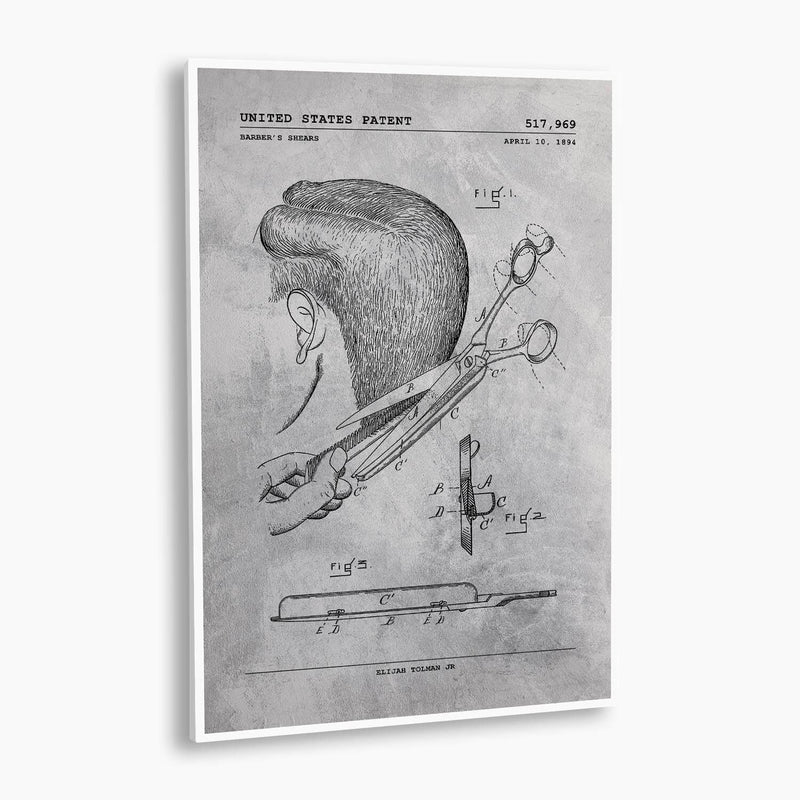 Barbershop Shears Patent Poster
