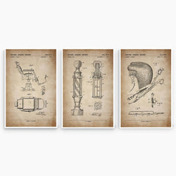 Barbershop Patent Poster Collection; Patent Artwork