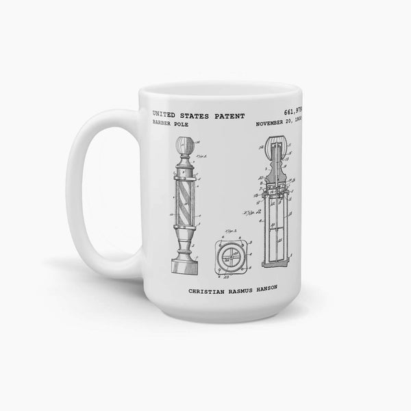 Barber Pole Patent Coffee Mug; Patent Drinkware