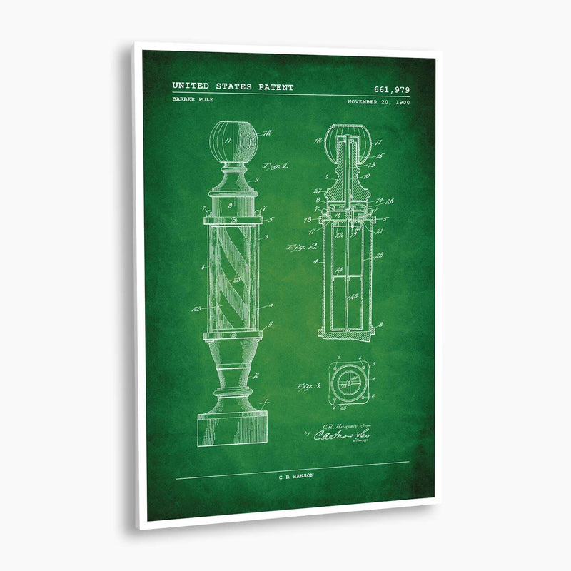 Barbershop Pole Patent Poster; Patent Artwork