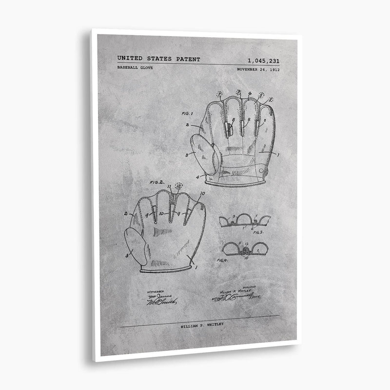Baseball Glove Patent Poster; Patent Artwork