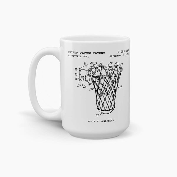 Basketball Goal Patent Coffee Mug; Sports Drinkware