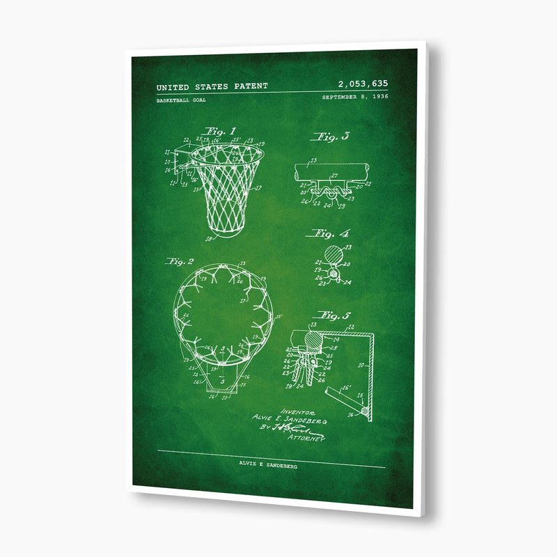 Basketball Hoop Patent Poster; Patent Artwork