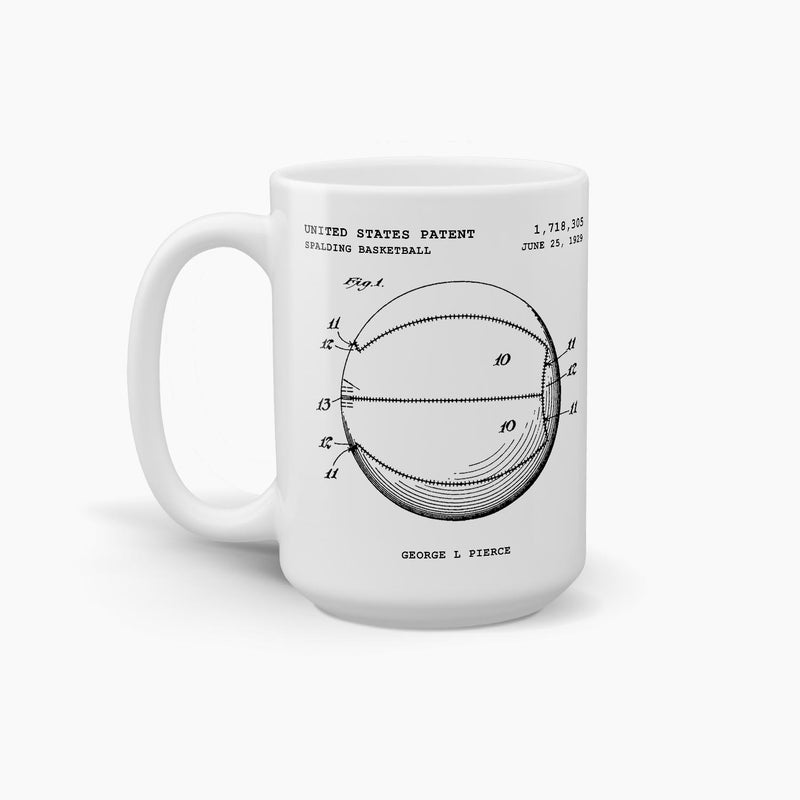 Spalding Basketball Patent Coffee Mug; Patent Drinkware
