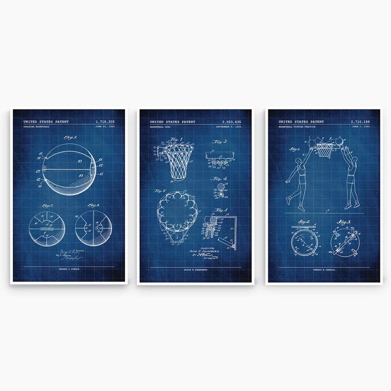 Basketball Patent Poster Collection; Patent Artwork