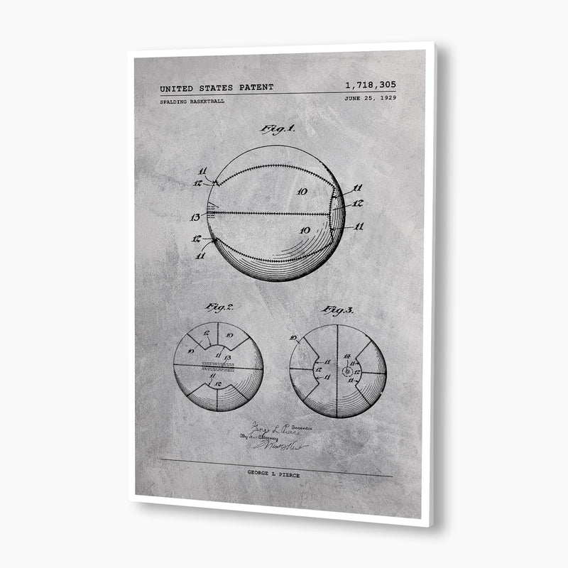 Spalding Basketball Patent Poster; Patent Artwork