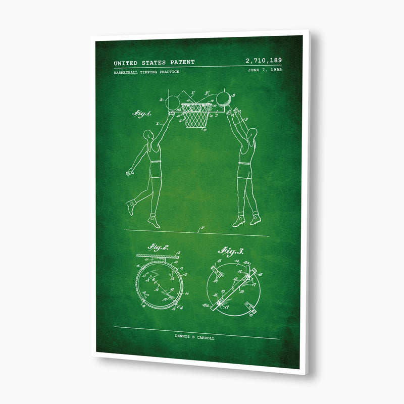 Basketball Tipping Practice Patent Poster; Patent Artwork