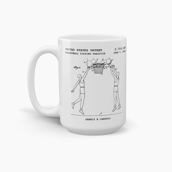 Basketball Tipping Practice Patent Coffee Mug; Patent Drinkware