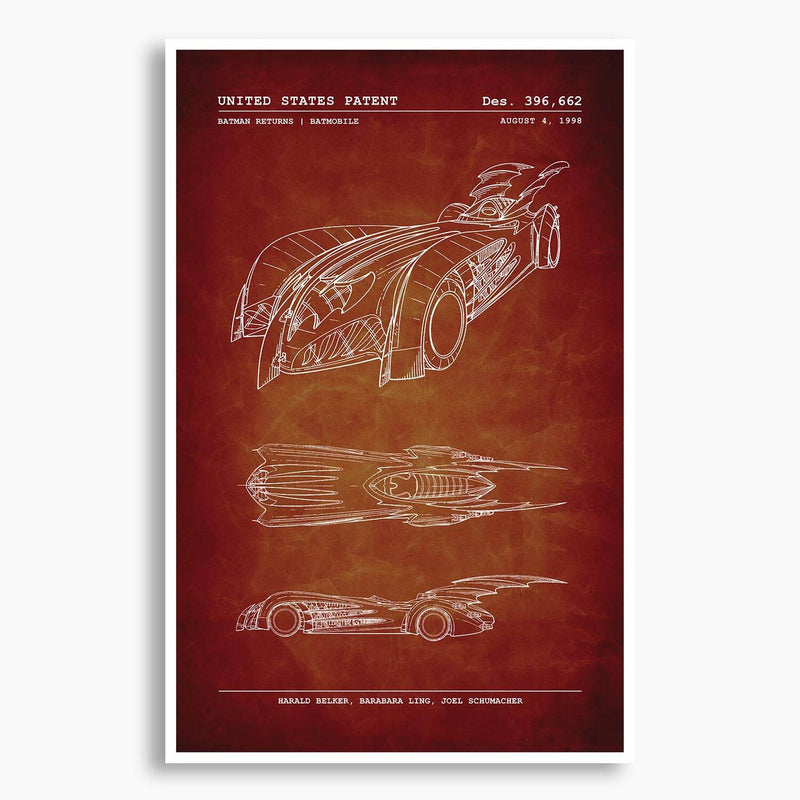 Batmobile Patent Poster; Patent Artwork