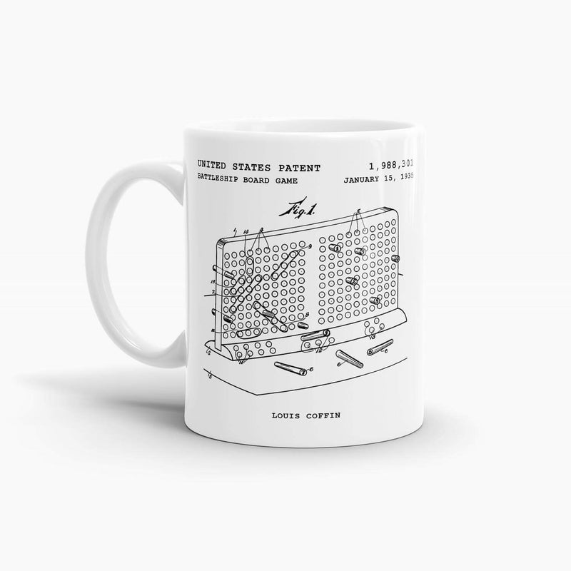 Battleship Board Game Patent Coffee Mug; Toys Drinkware