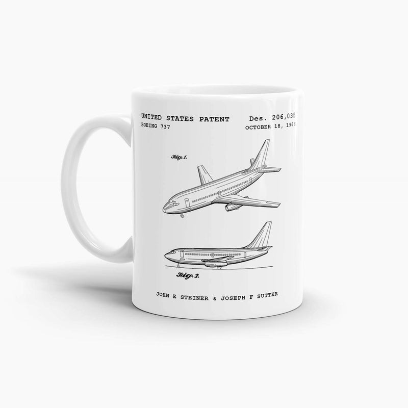 Boeing 737 Patent Coffee Mug; Premium Patent Mugs