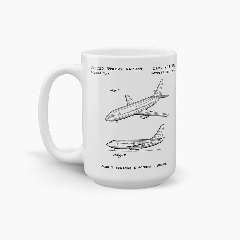 Boeing 737 Patent Coffee Mug; Premium Patent Mugs