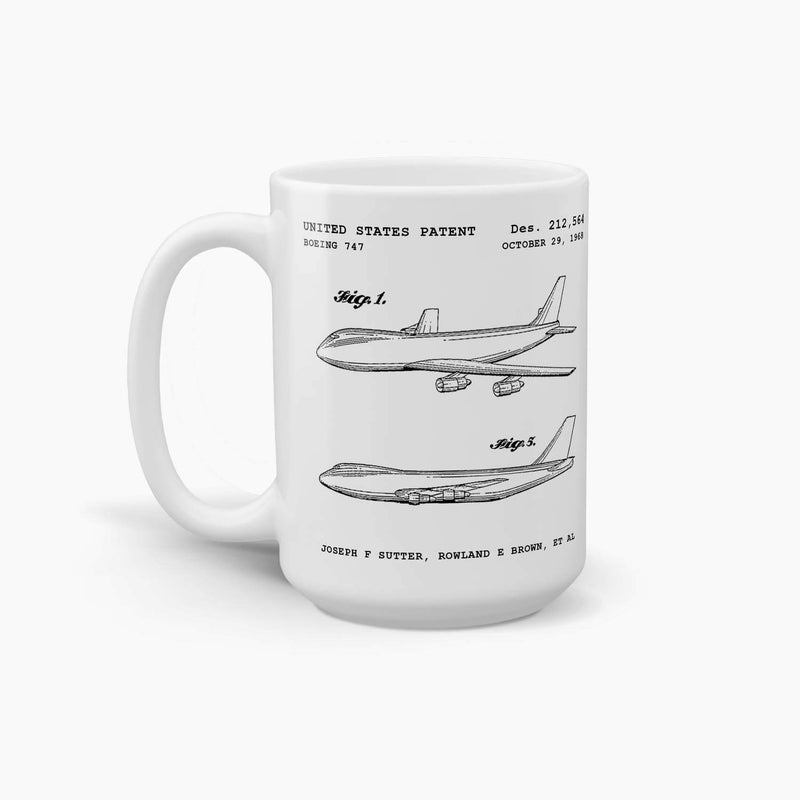 Boeing 747 Patent Coffee Mug; Premium Patent Mugs
