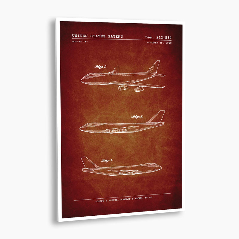 Boeing 747 Passenger Aircraft Patent Poster; Patent Artwork