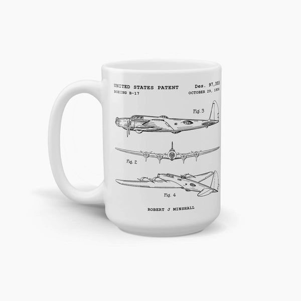 Boeing B-17 Flying Fortress Coffee Mug; Premium Patent Mugs