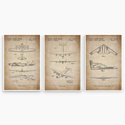 Bomber Aircraft Patent Poster Collection; Patent Artwork