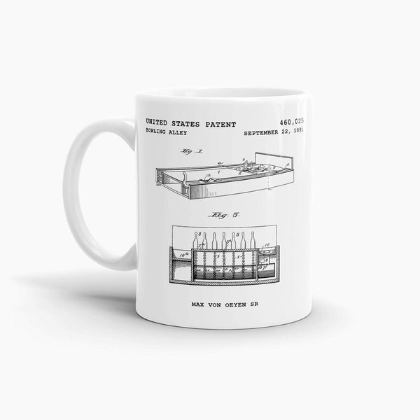 Bowling Alley Patent Coffee Mug; Patent Drinkware