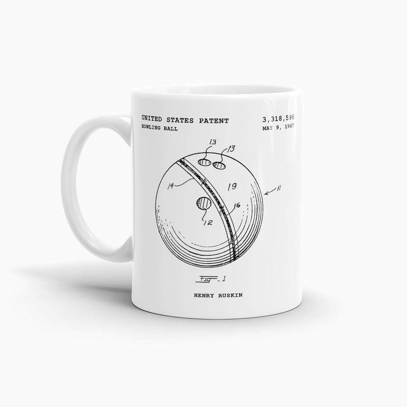 Bowling Ball Patent Coffee Mug; Patent Drinkware