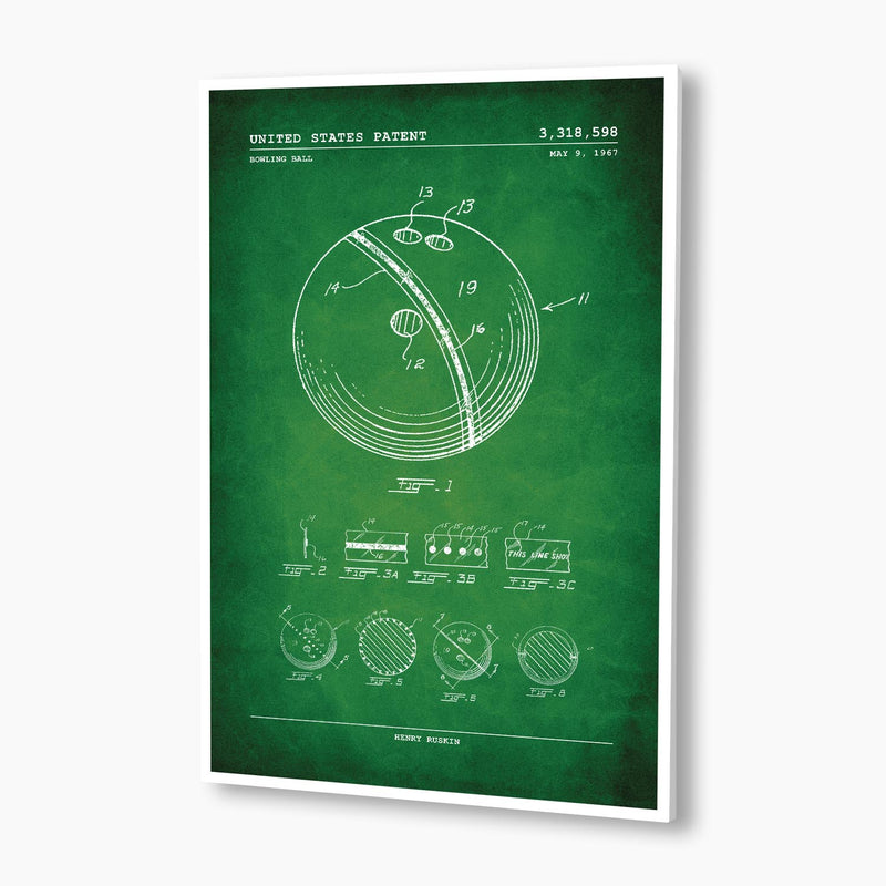 Bowling Ball Patent Poster; Patent Artwork