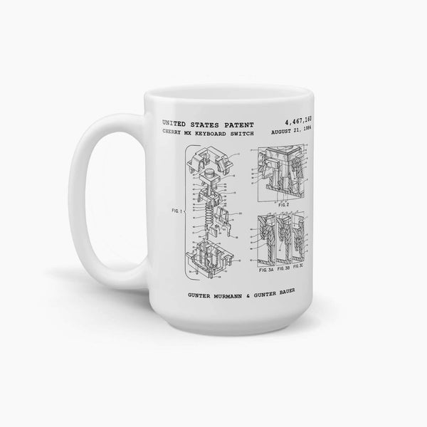 Cherry MX Keyboard Switch Coffee Mug; Premium Patent Mugs