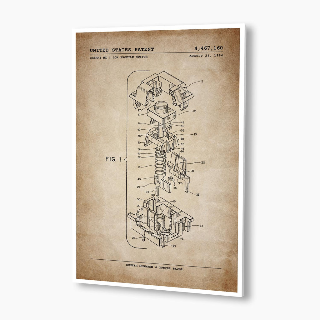 Cherry MX Keyboard Switch Patent Poster