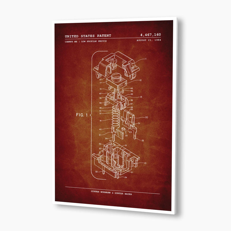 Cherry MX Keyboard Switch Patent Poster; Patent Artwork