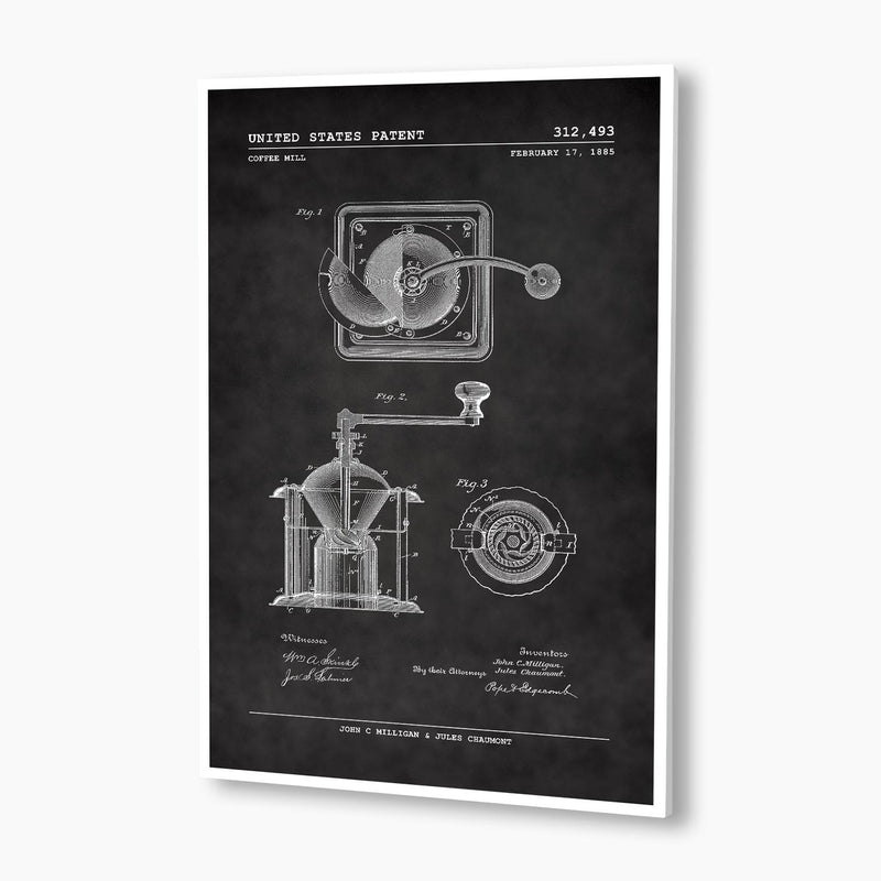 Coffee Mill Patent Poster; Patent Artwork