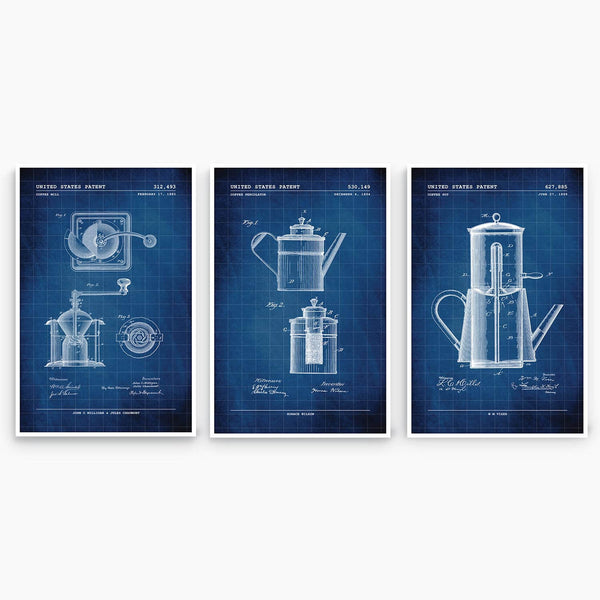 Coffee Patent Poster Collection; Patent Artwork