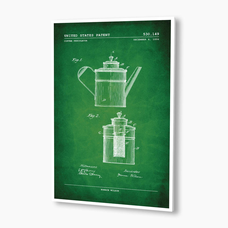 Coffee Percolator Patent Poster; Patent Artwork