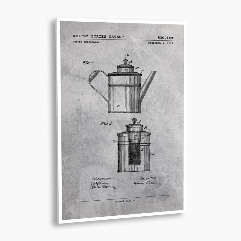 Coffee Percolator Patent Poster; Patent Artwork