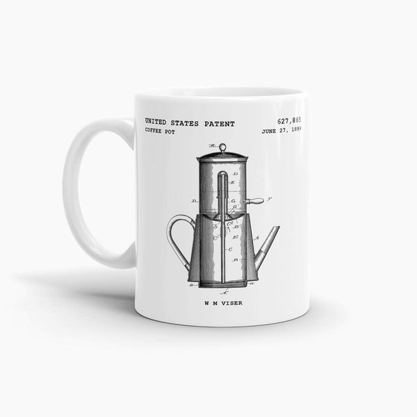 Coffee Pot Patent Coffee Mug; Coffee Drinkware