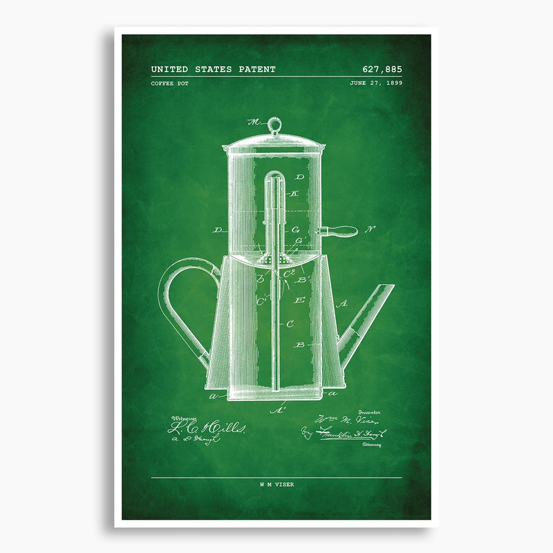 Coffee Pot Patent Poster; Patent Artwork