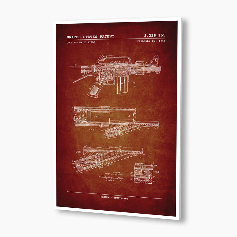 Colt Automatic Rifle Patent Poster; Patent Artwork