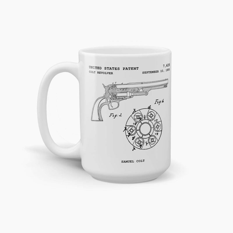 Colt Revolver Patent Coffee Mug; Military Drinkware